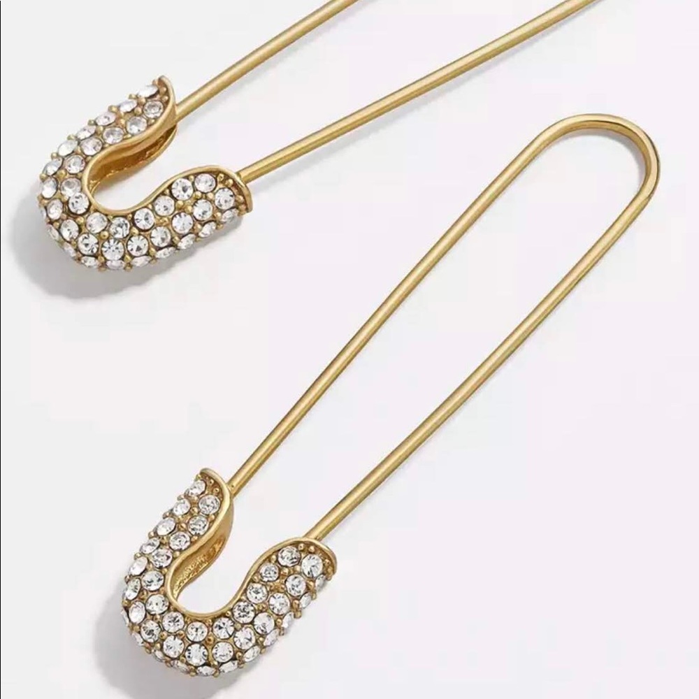 Safety Pin Drop Earrings - Picture 2 of 4